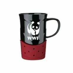 14 Oz. Ceramic Silicone Base Mug -Dugout Mugs Sales Shop Black Burgundy LG PR KM4902 2