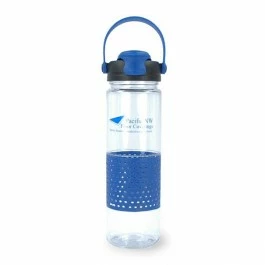 24 Oz Wisconsin Plastic Water Bottle -Dugout Mugs Sales Shop Clear Blue SA PR PBFR030 2