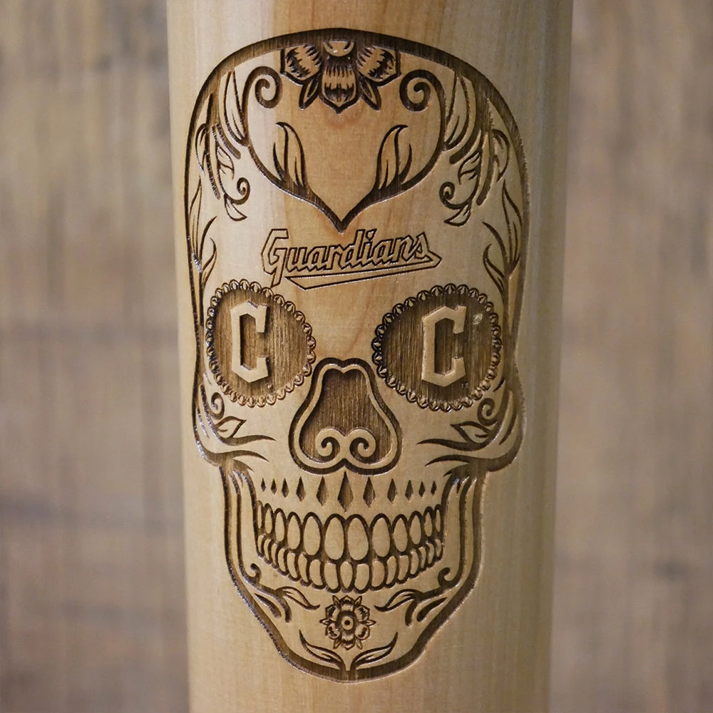 Cleveland Guardians Sugar Skull Dugout Mug® | Baseball Bat Mug 2 Cleveland Guardians Sugar Skull Dugout Mug® | Baseball Bat Mug - Image 2