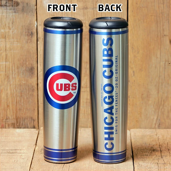 Chicago Cubs Metal Dugout Mug | Stainless Steel Baseball Bat Mug 2 Chicago Cubs Metal Dugout Mug | Stainless Steel Baseball Bat Mug - Image 2