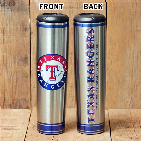 Texas Rangers Metal Dugout Mug | Stainless Steel Baseball Bat Mug 2 Texas Rangers Metal Dugout Mug | Stainless Steel Baseball Bat Mug - Image 2