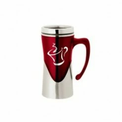 14 Oz. Curved Handle Mug -Dugout Mugs Sales Shop Red Silver LG PR KM4202 2