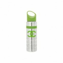 24 Oz. Color Band Stainless Steel Water Bottle -Dugout Mugs Sales Shop Silver Green LG PR KW2502 2