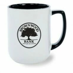 17 Oz Windsor Two Tone White Ceramic Coffee Mug