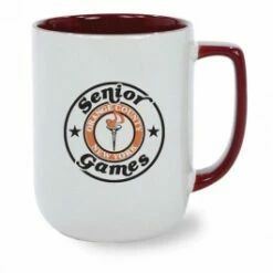 17 Oz Windsor Two Tone White Ceramic Coffee Mug -Dugout Mugs Sales Shop White Maroon SA PR M2101 2