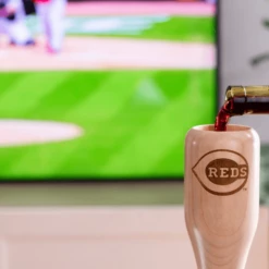 Cincinnati Reds Wined Up® | Baseball Bat Wine Mug -Dugout Mugs Sales Shop baseball bat wine glass cincinnati reds pour