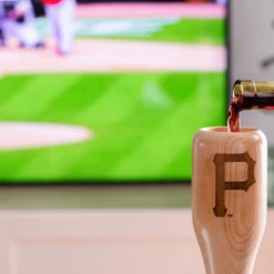 Pittsburgh Pirates "P" Wined Up® | Baseball Bat Wine Mug -Dugout Mugs Sales Shop baseball bat wine glass pittsburgh pirates P pour