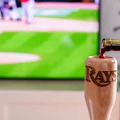 Tampa Bay Rays Wined Up® | Baseball Bat Wine Mug -Dugout Mugs Sales Shop baseball bat wine glass tampa bay rays pour