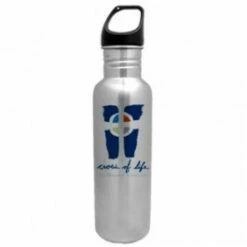 26oz Excursion Stainless Steel Water Bottle - Full Color -Dugout Mugs Sales Shop brushed stainless black PR P4 WB12084SS XX FCP 2 1