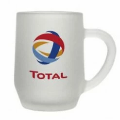 10oz Frosted Haworth Glass Coffee Mug - Full Color