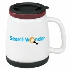 18 Oz. Ceramic Travel Coffee Mug 5 18 Oz. Ceramic Travel Coffee Mug -Dugout Mugs Sales Shop white maroon NW PR 45138 2